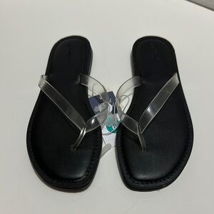 Universal Thread Black and Clear Sandals Size 8